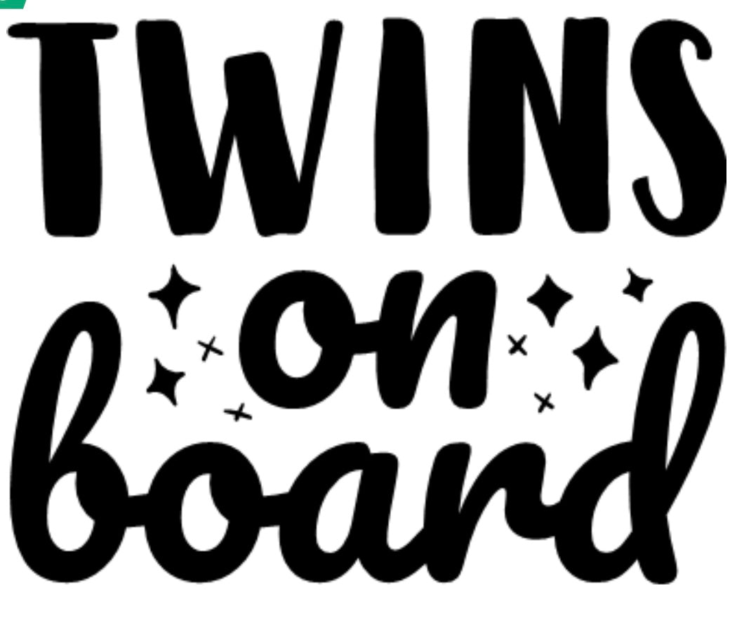 Decal - Baby on board - Twins