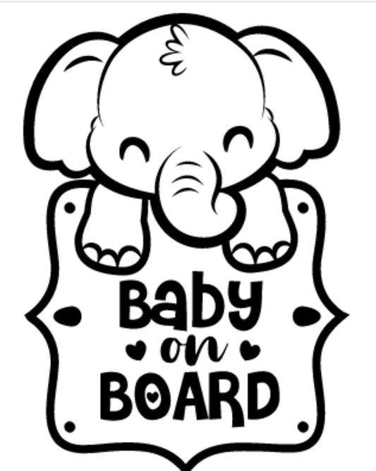 Decal - Baby on board - Elephant boy