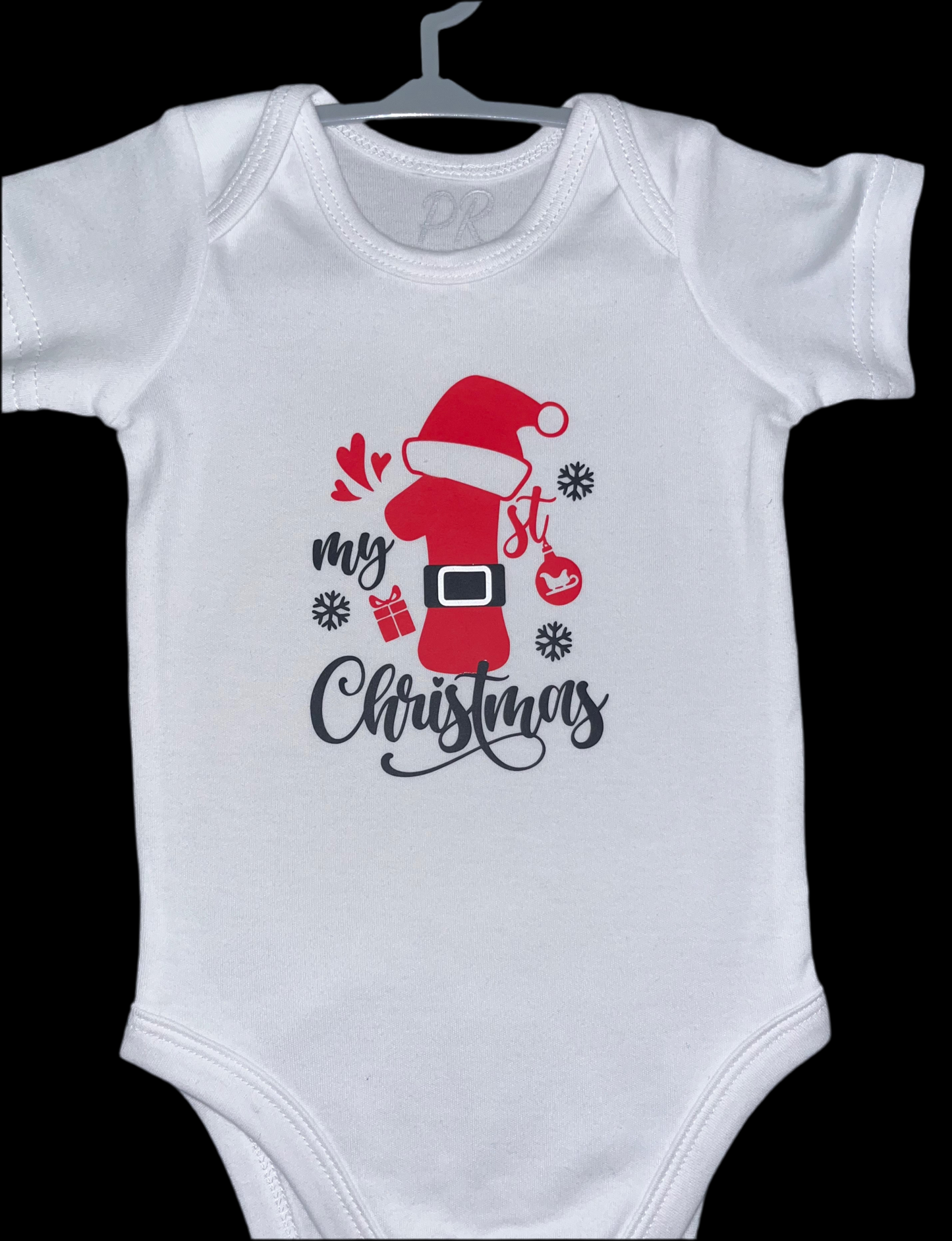 Baby Bodysuit - 1st Christmas - Red