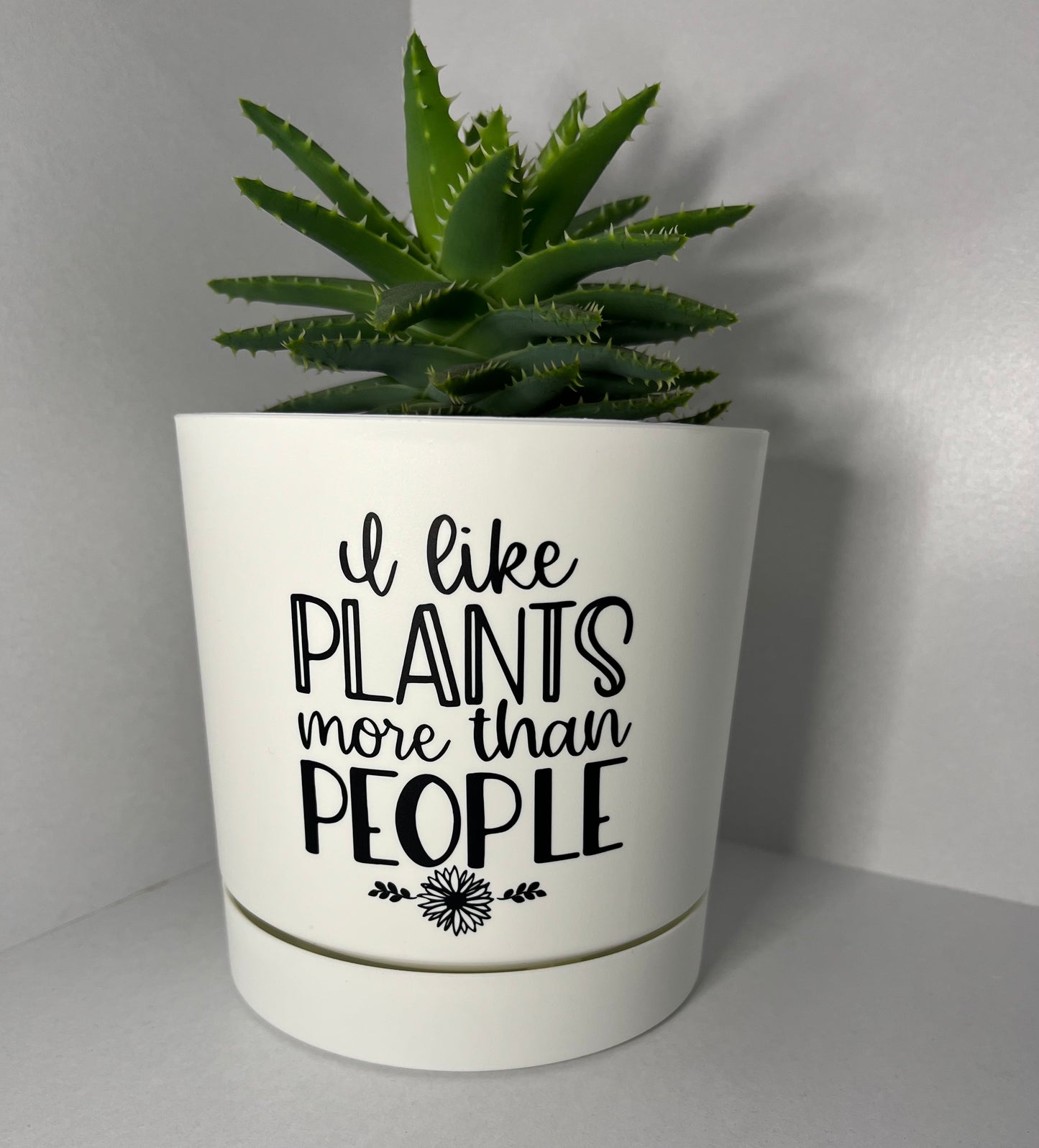 Plant Pot - Round 12cm - I like plants more than people