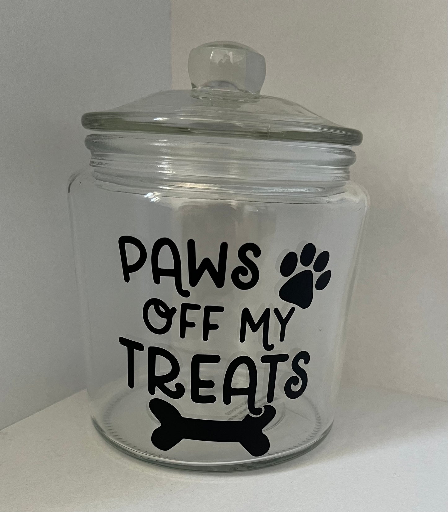 Pets - Treat Jar - Glass - Paws off